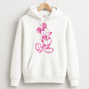 Sketched Mouse Outline Pink Hoodie 1