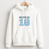 Light Blue - Personalised Football Hoodie