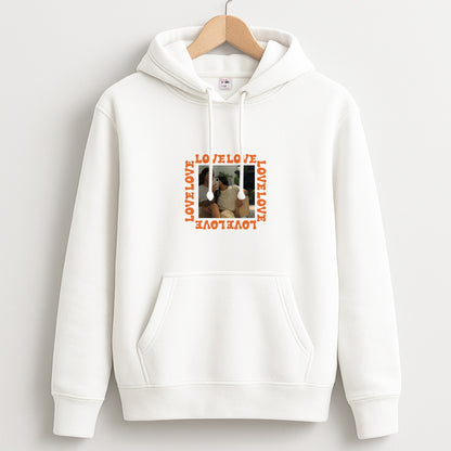 Love, Love, Love - Personalised Couples Unisex Hoodie
