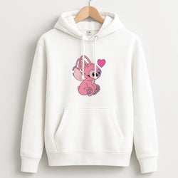 Love Heart Pattern - Pink Alien Unisex Hoodie