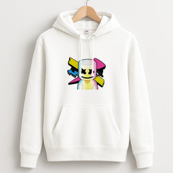 Neon Logo White Helmet DJ Hoodie
