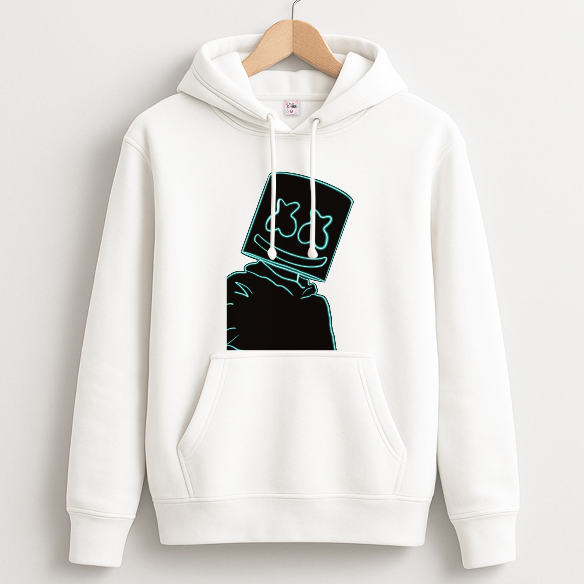 Black White Helmet DJ Neon Unisex Hoodie