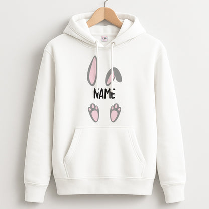 Grey Bunny Personalised Unisex Hoodie