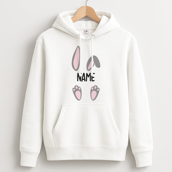 Grey Bunny Personalised Unisex Hoodie