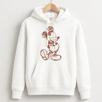 Sketched Mouse Outline Beige  Hoodie