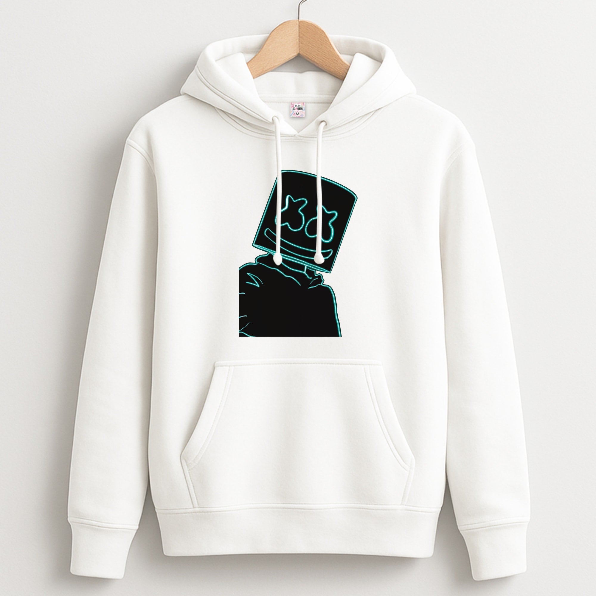 Black White Helmet DJ Neon Hoodie