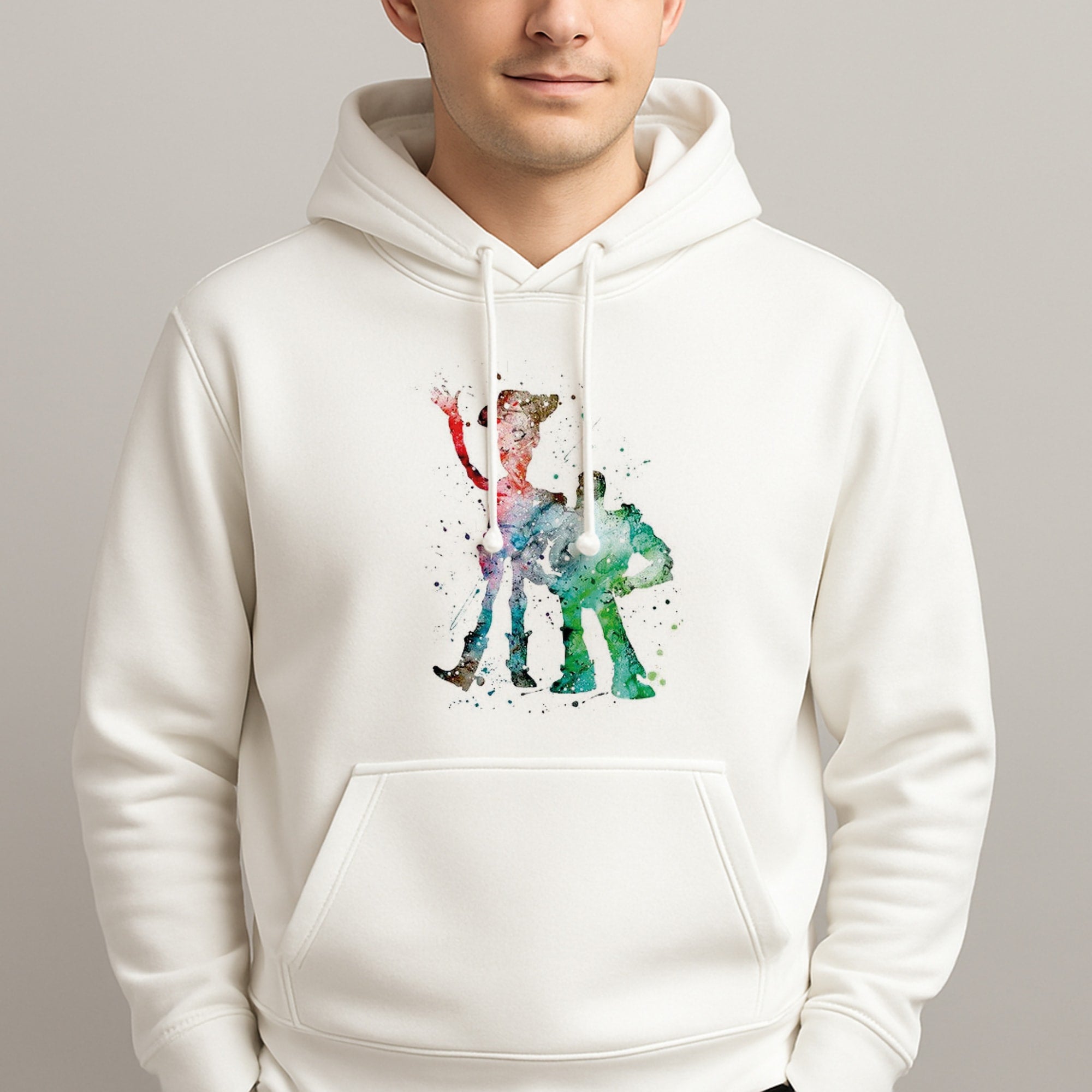 Watercolour Woody & Buzz A Story of Toys Fairytale Hoodie