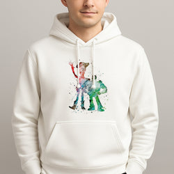 Watercolour Woody & Buzz A Story of Toys Fairytale Hoodie