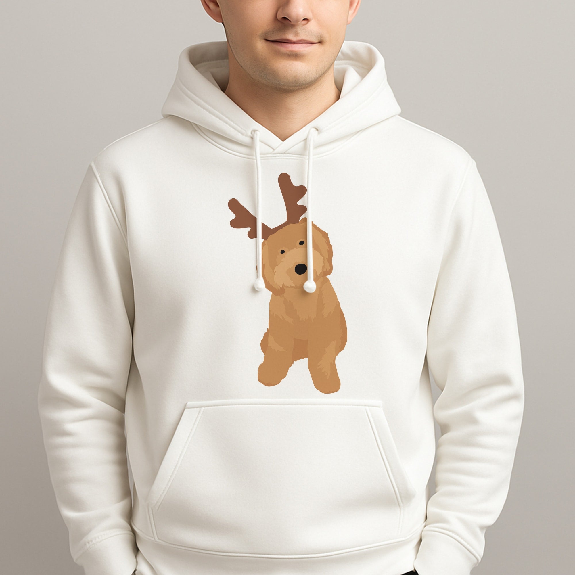 Dog Christmas Ears Unisex Hooded Pullover