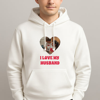 I Love My Husband - Personalised Couples Unisex Hooded Pullover