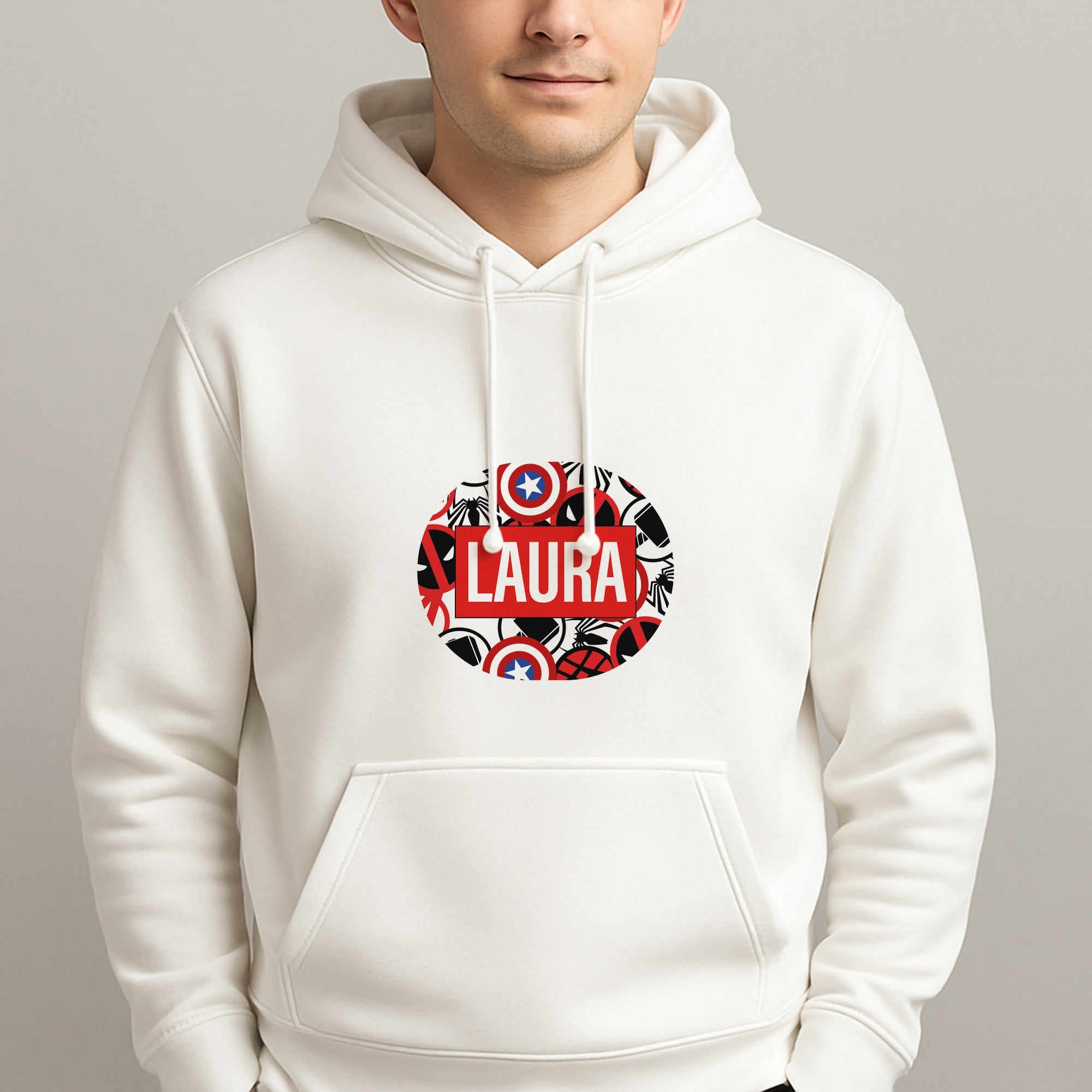 Collage - Personalised Superhero Comic Unisex Hooded Pullover