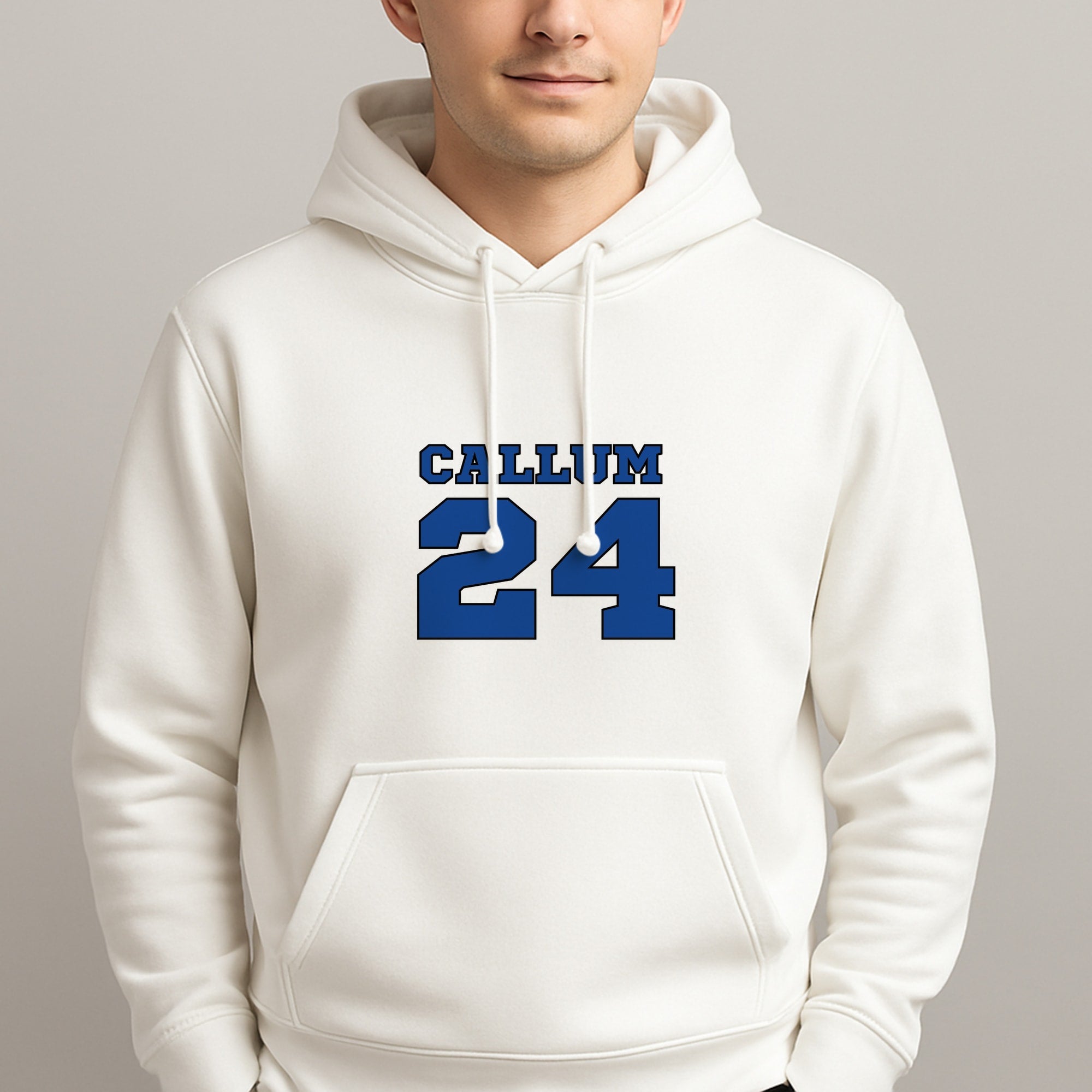 Dark Blue - Personalised Football Unisex Hooded Pullover