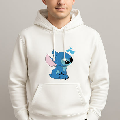 Blue Hearts Alien Blue Valentine's Unisex Hooded Pullover