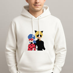 Red And Blue Unisex Hooded Pullover