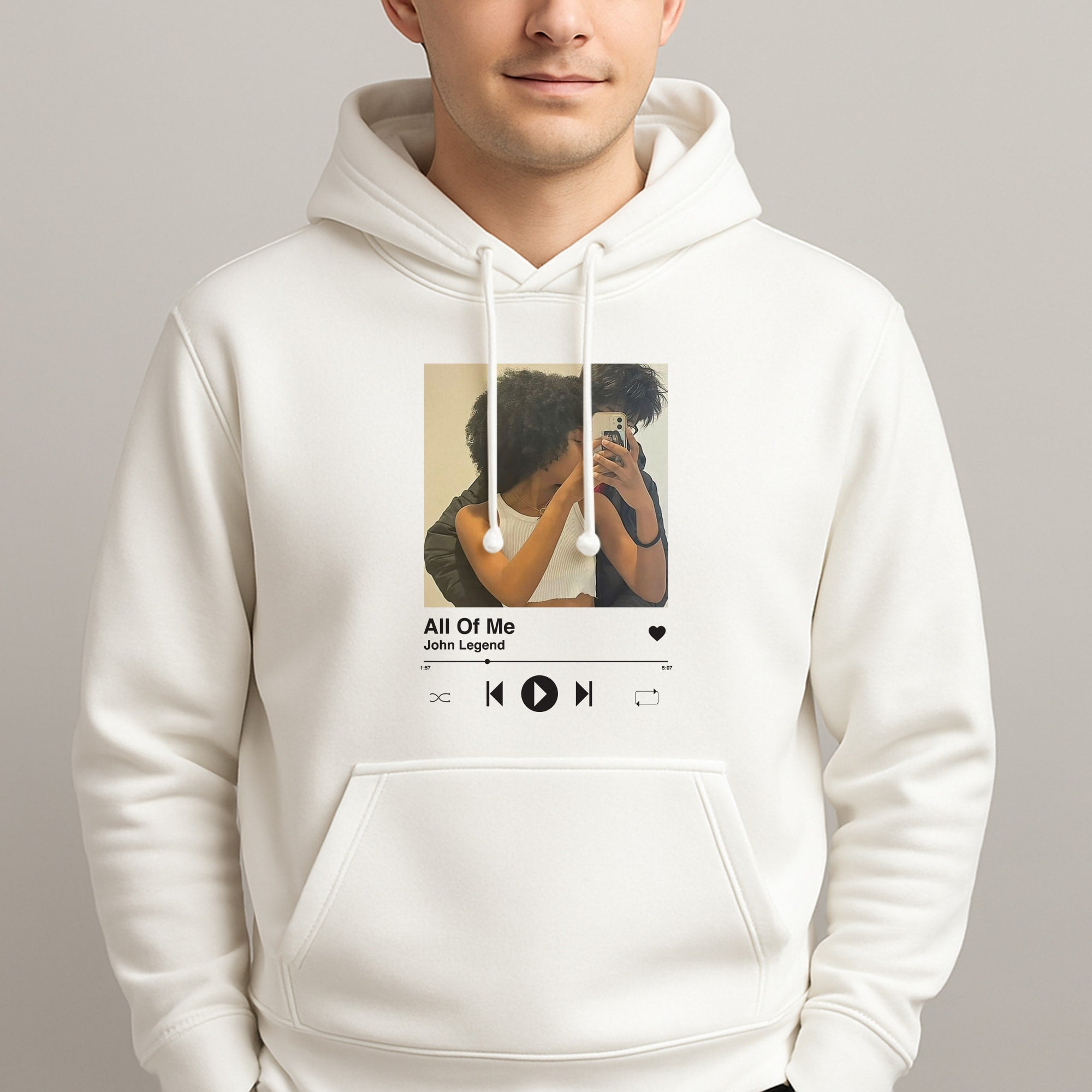 Album Cover - Personalised Couples Unisex Hooded Pullover