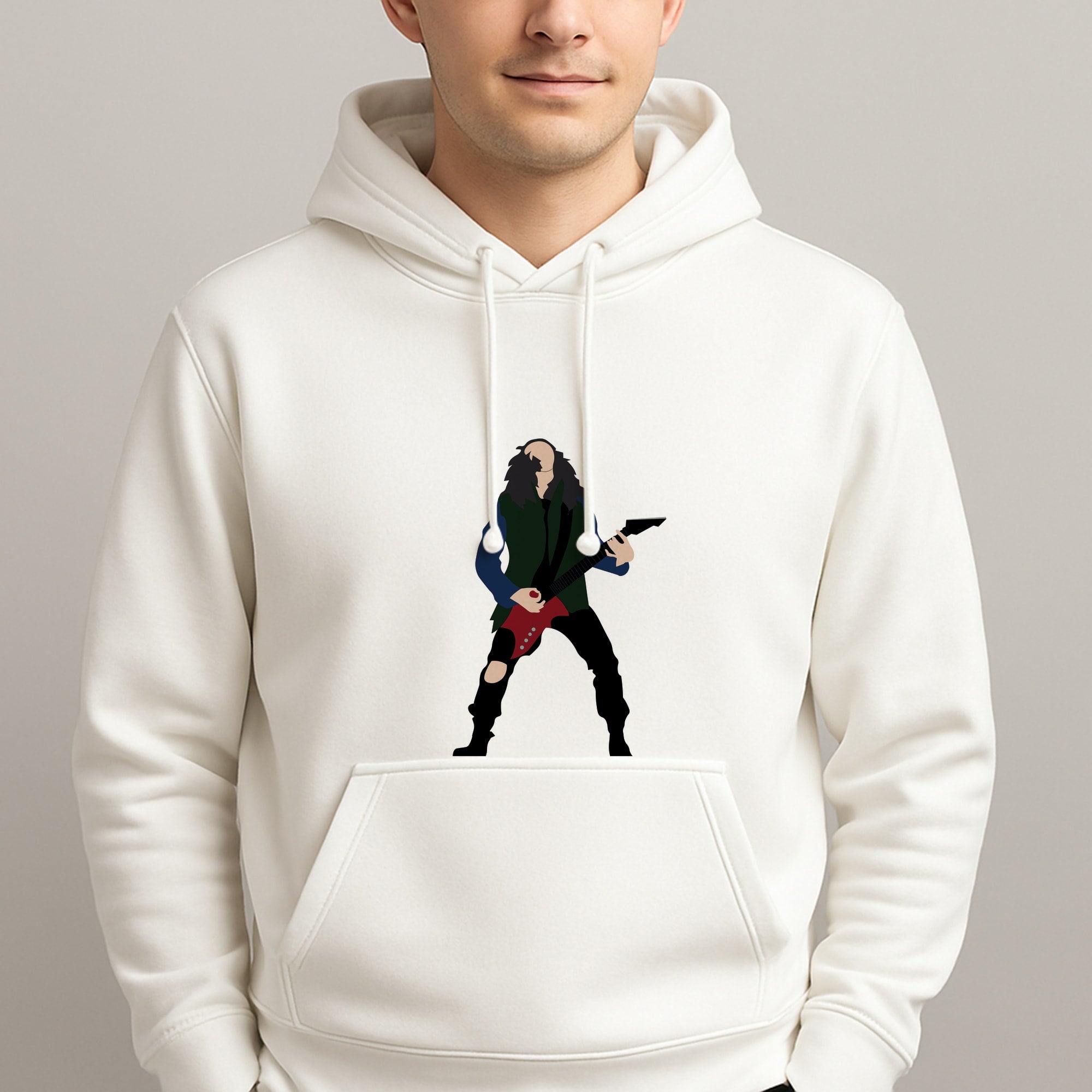 Eddie Munson Playing Guitar Unisex Hooded Pullover