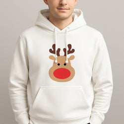 Rudolph Face - Christmas Unisex Hooded Pullover