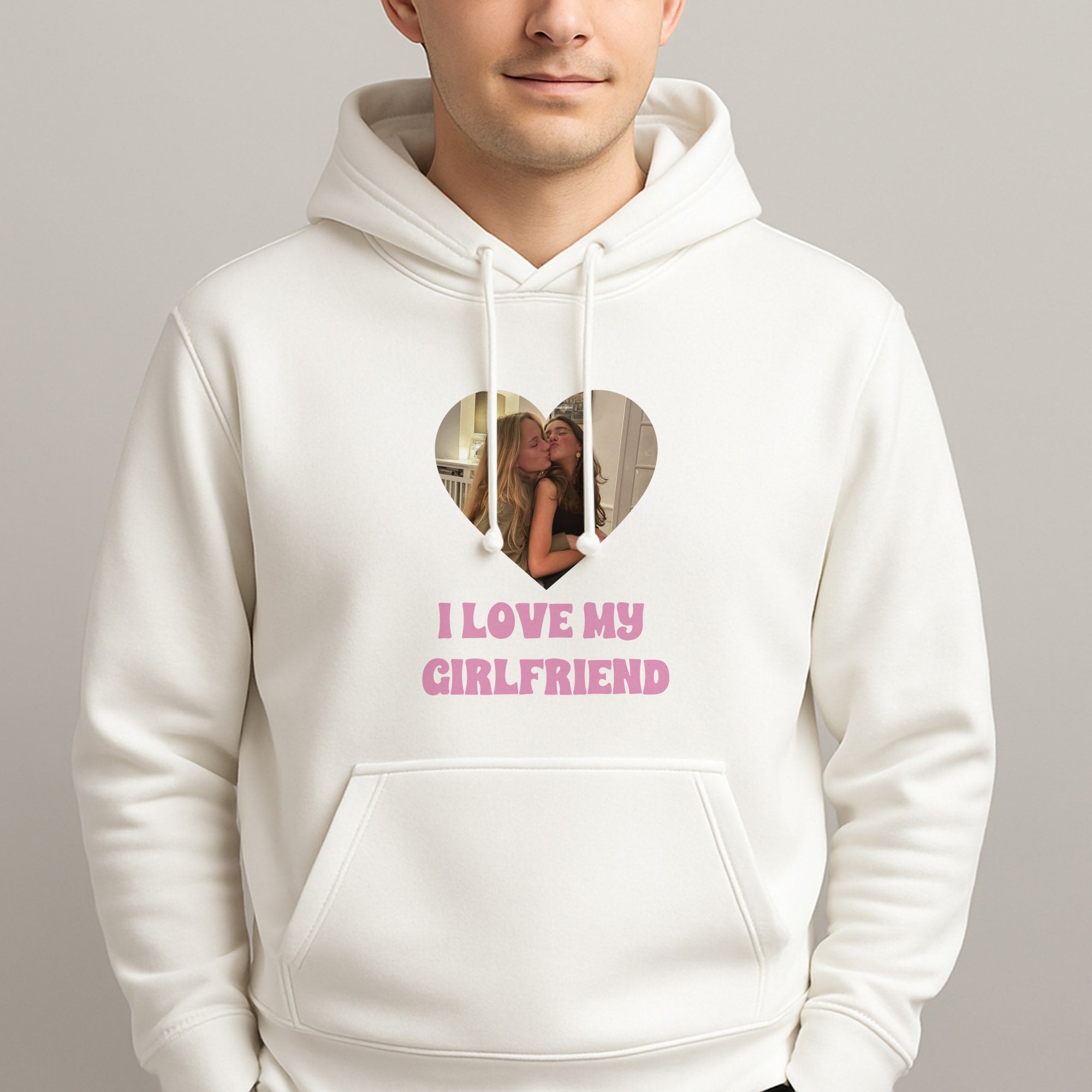 I Love My Girlfriend - Personalised Couples Unisex Hooded Pullover