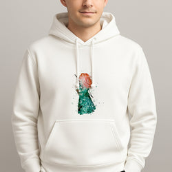Watercolour Princess Merida Brave Fairytale Unisex Hooded Pullover