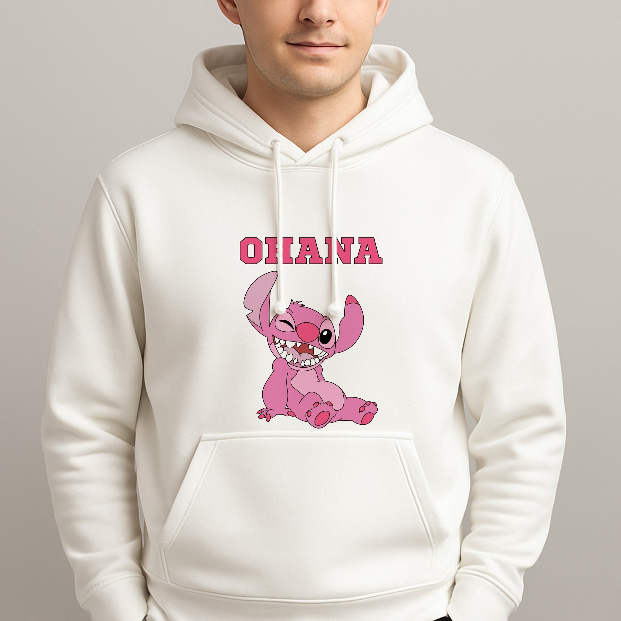 Pink Alien Ohana Unisex Hooded Pullover
