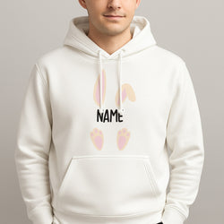 White Bunny Personalised Unisex Hooded Pullover
