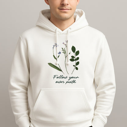 Follow Your Own Path Dark Green Unisex Hooded Pullover