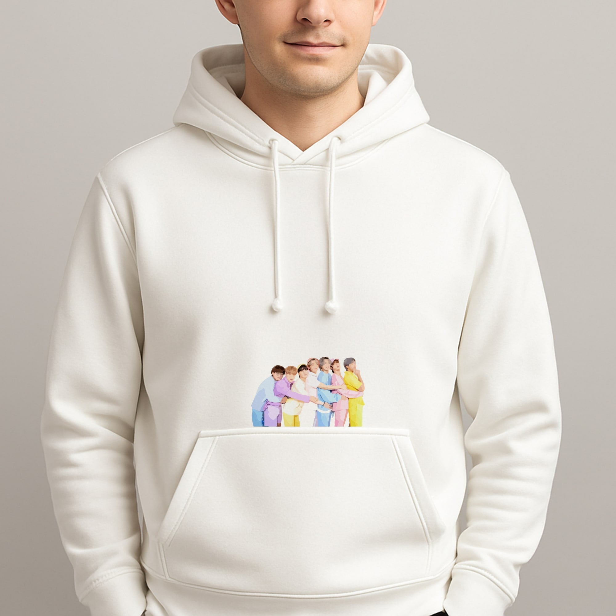 Colourful K-Pop Band Band Unisex Hooded Pullover