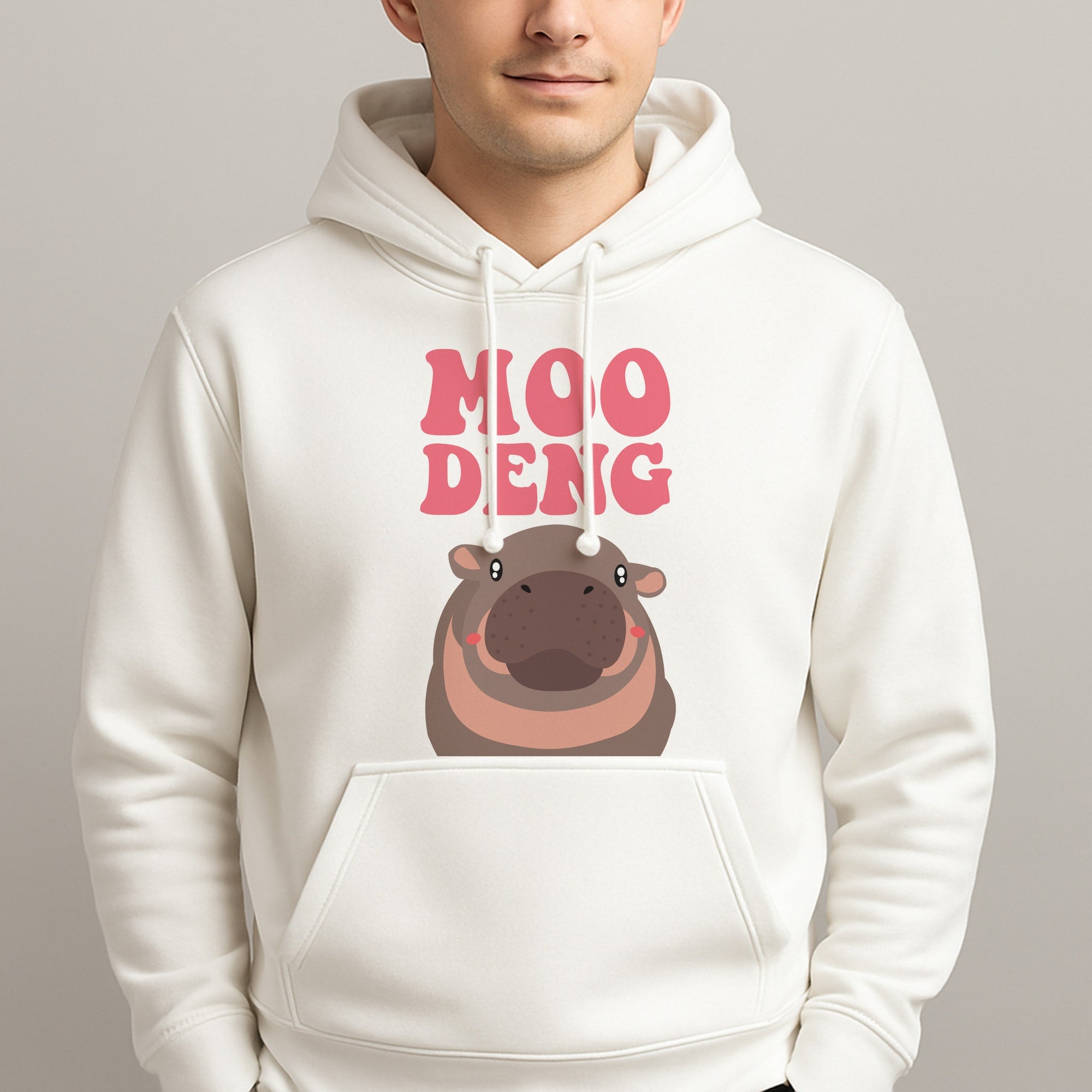 Moo Pink Unisex Hooded Pullover