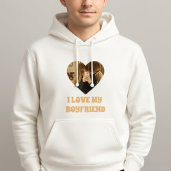 I Love My Boyfriend - Personalised Couples Unisex Hooded Pullover