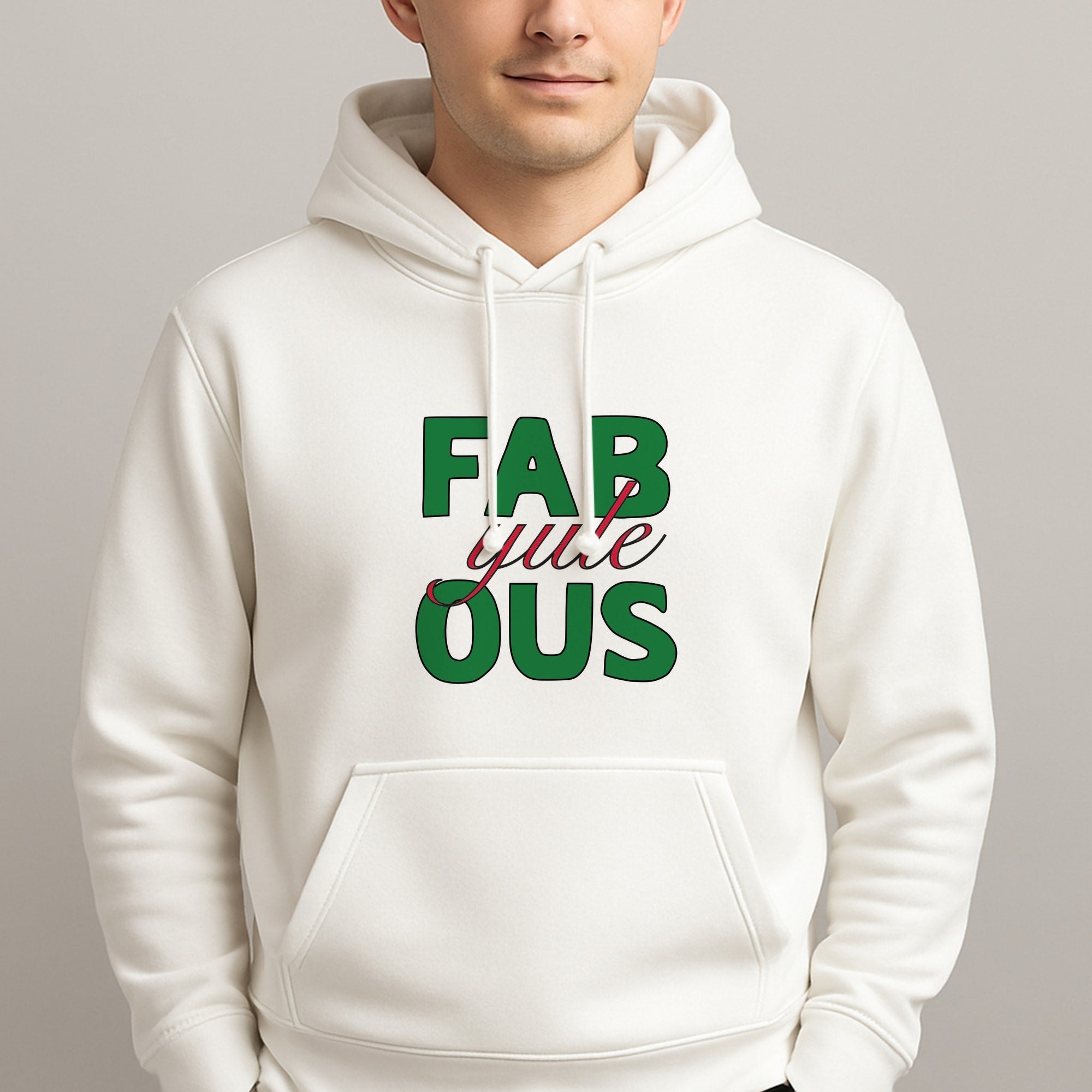 Fab-Yule-Ous Red - Christmas Puns Unisex Hooded Pullover