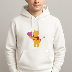 Cupid Pooh Valentine's Unisex Hooded Pullover