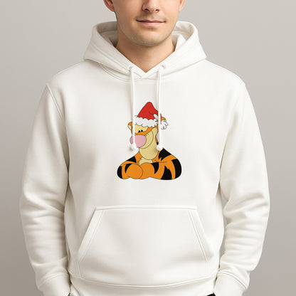 Tiger Pattern Christmas Unisex Hooded Pullover