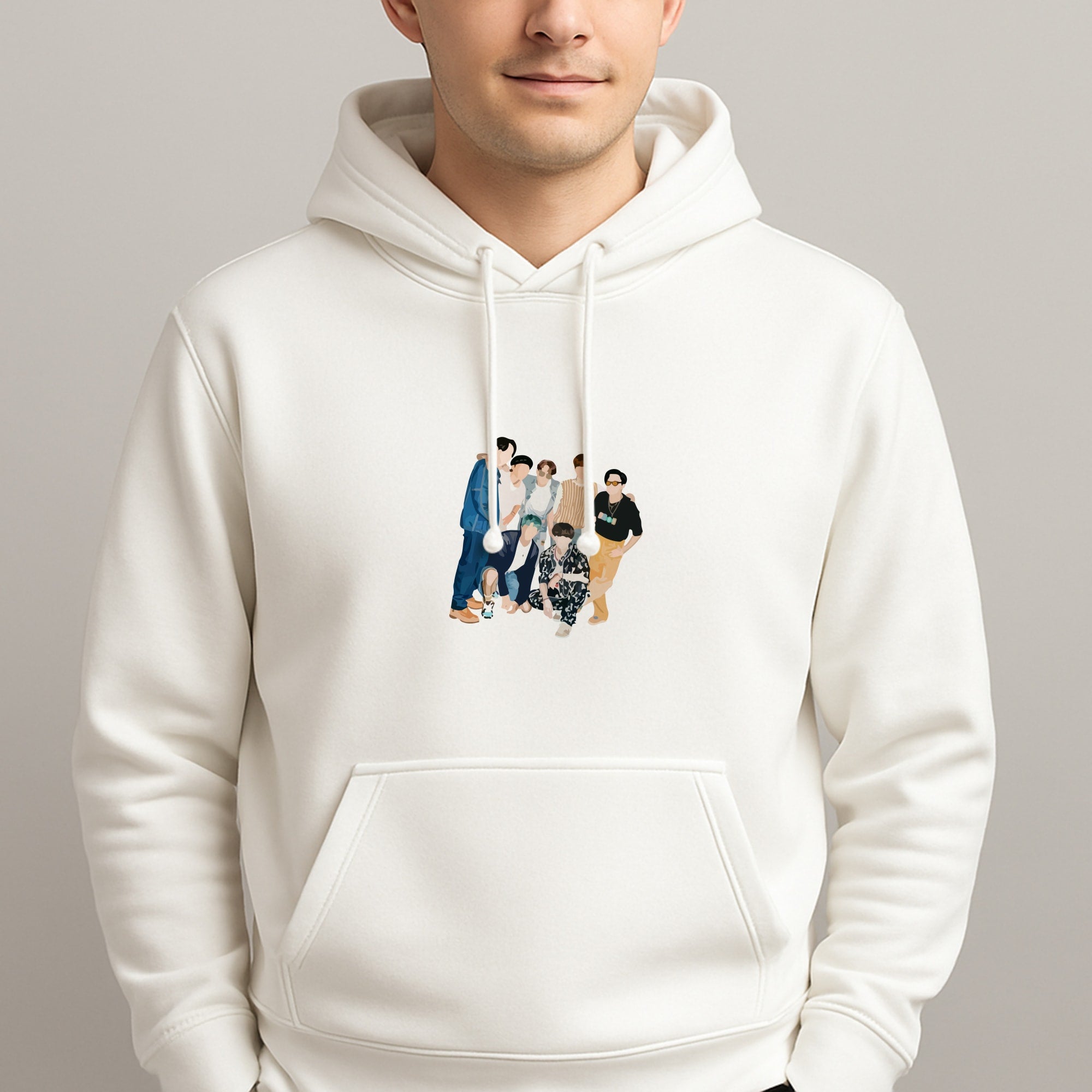 Casual K-Pop Band Band Unisex Hooded Pullover