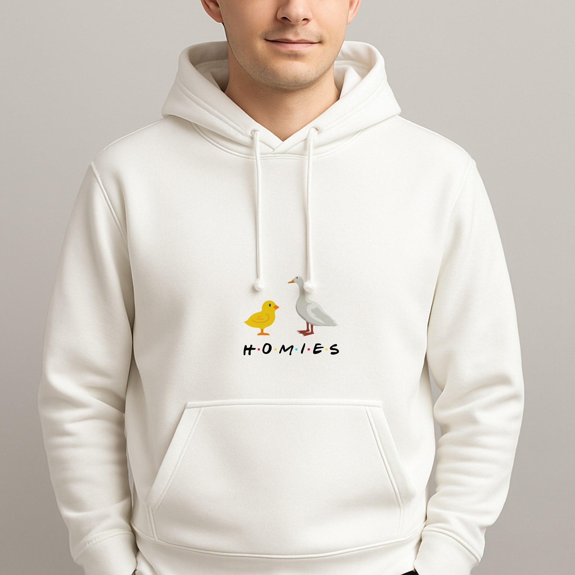 Homies Chick And Duck Unisex Hooded Pullover