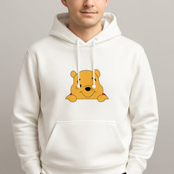 Cute Bear Leaning Unisex Hooded Pullover