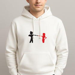Red And Black Unisex Hooded Pullover