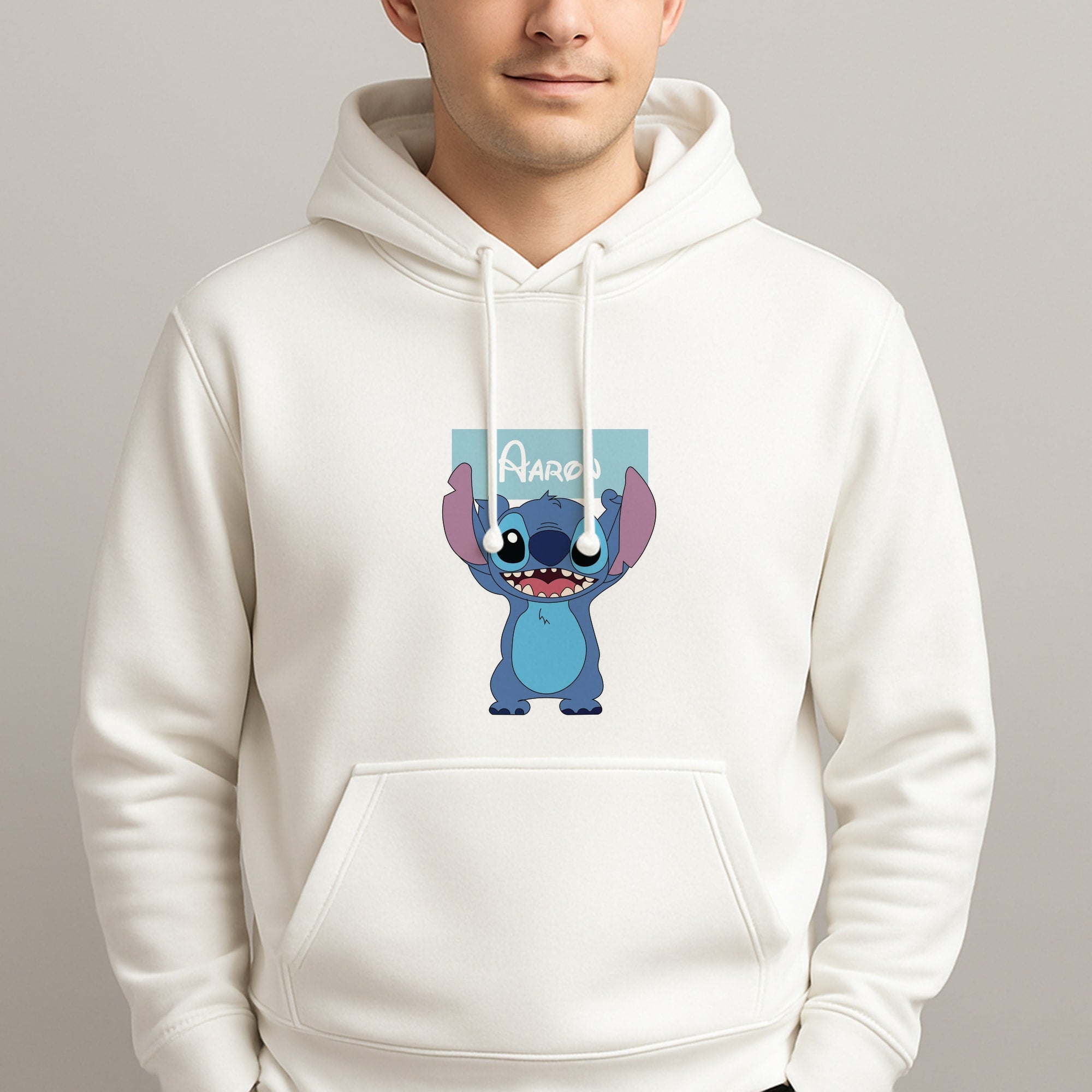 Standing Blue Alien - Personalised Disney Unisex Hooded Pullover
