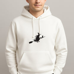 Witch And Cat - Halloween Unisex Hooded Pullover