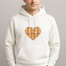 Orange Plaid Pattern- Autumn Unisex Hooded Pullover