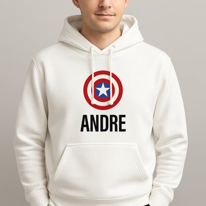 Captain America - Personalised Superhero Comic Unisex Hooded Pullover