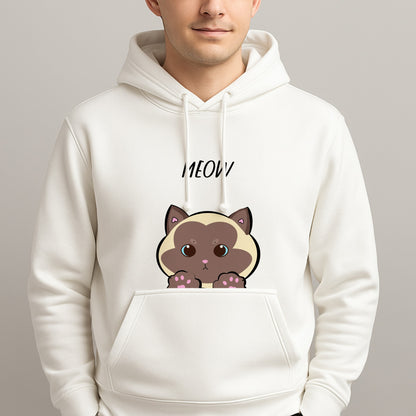 Meow Green - Cats Unisex Hooded Pullover