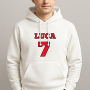 Red - Personalised Football   Hoodie 4