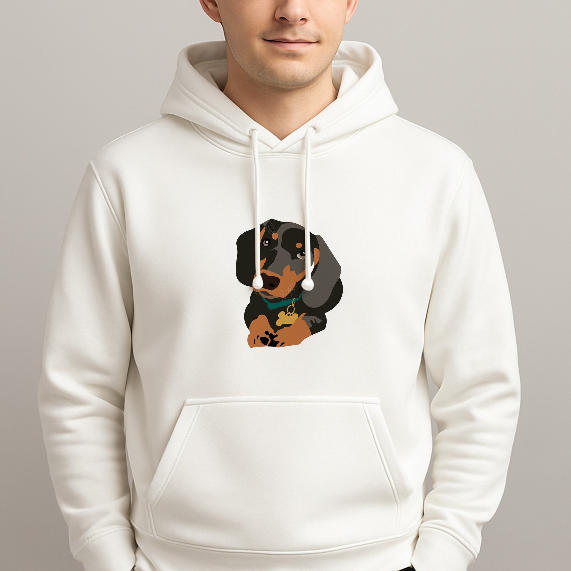 Black & brown - Dachshunds Unisex Hooded Pullover