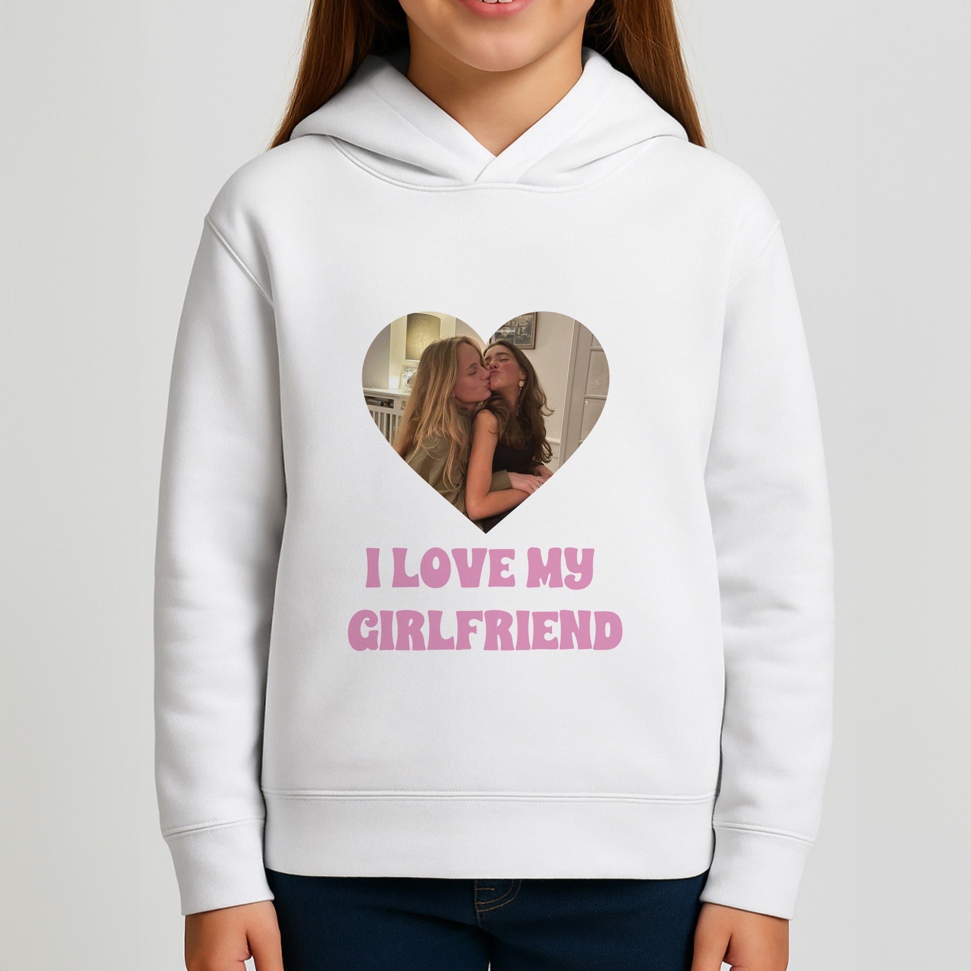 I Love My Girlfriend - Personalised Couples Girls Hoodie
