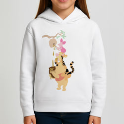Bouncing Tiger , Piglet , Yellow Bear Girls Hoodie