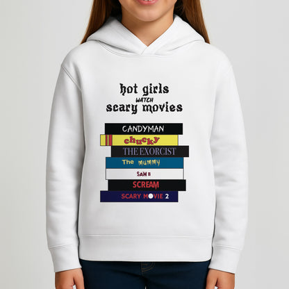 Hot Girls Watch Scary Movies Girls Hoodie