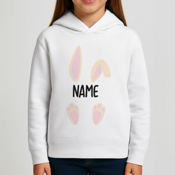 White Bunny Personalised Girls Hoodie
