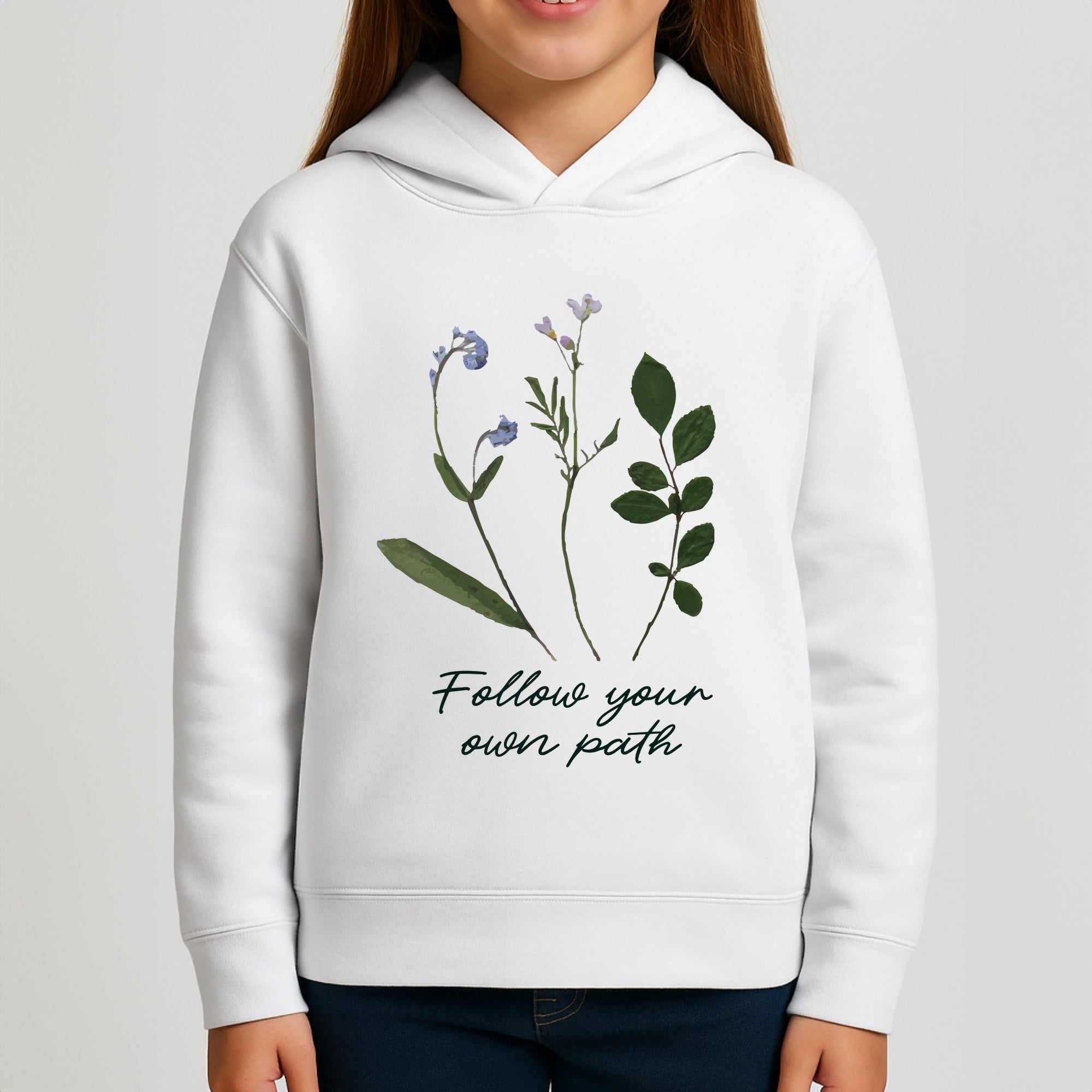 Follow Your Own Path Dark Green Girls Hoodie