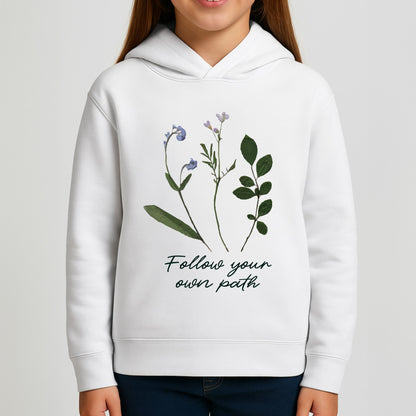 Follow Your Own Path Dark Green Girls Hoodie