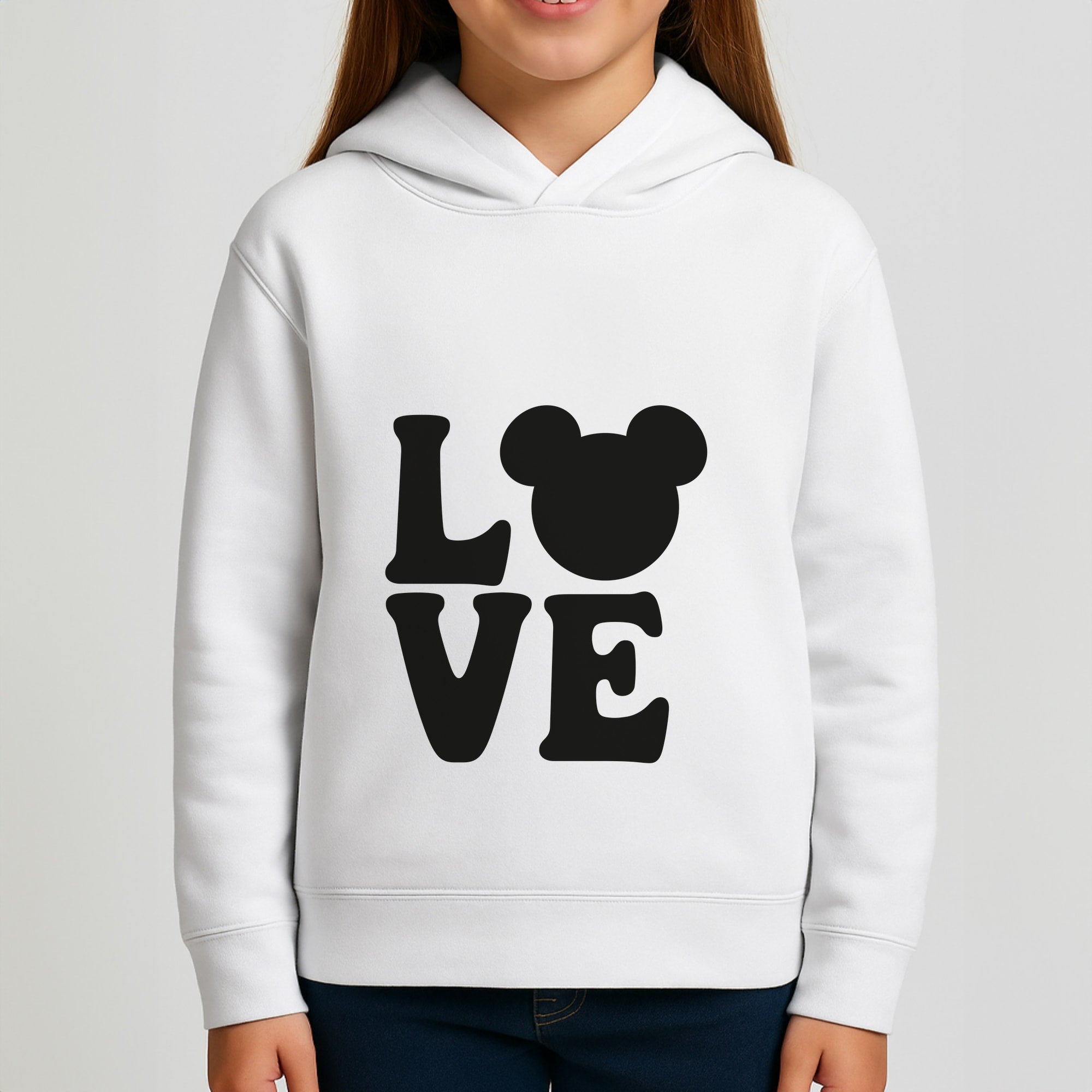 Mouse Love Valentine's Girls Hoodie